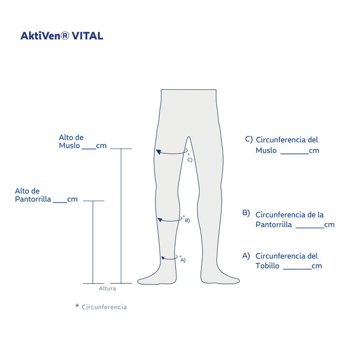 Medias de Compresión AktiVen Vital a la rodilla con punta cerrada