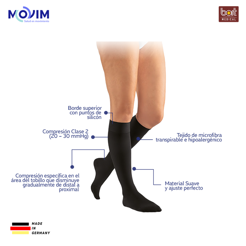 Medias AktiVen Vital de Compresión a la rodilla con punta cerrada UNISEX