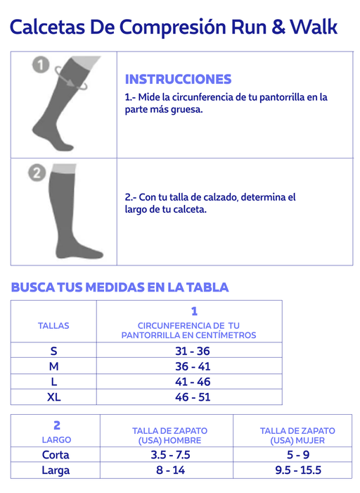 Calcetas de Compresión Run & Walk - Performance
